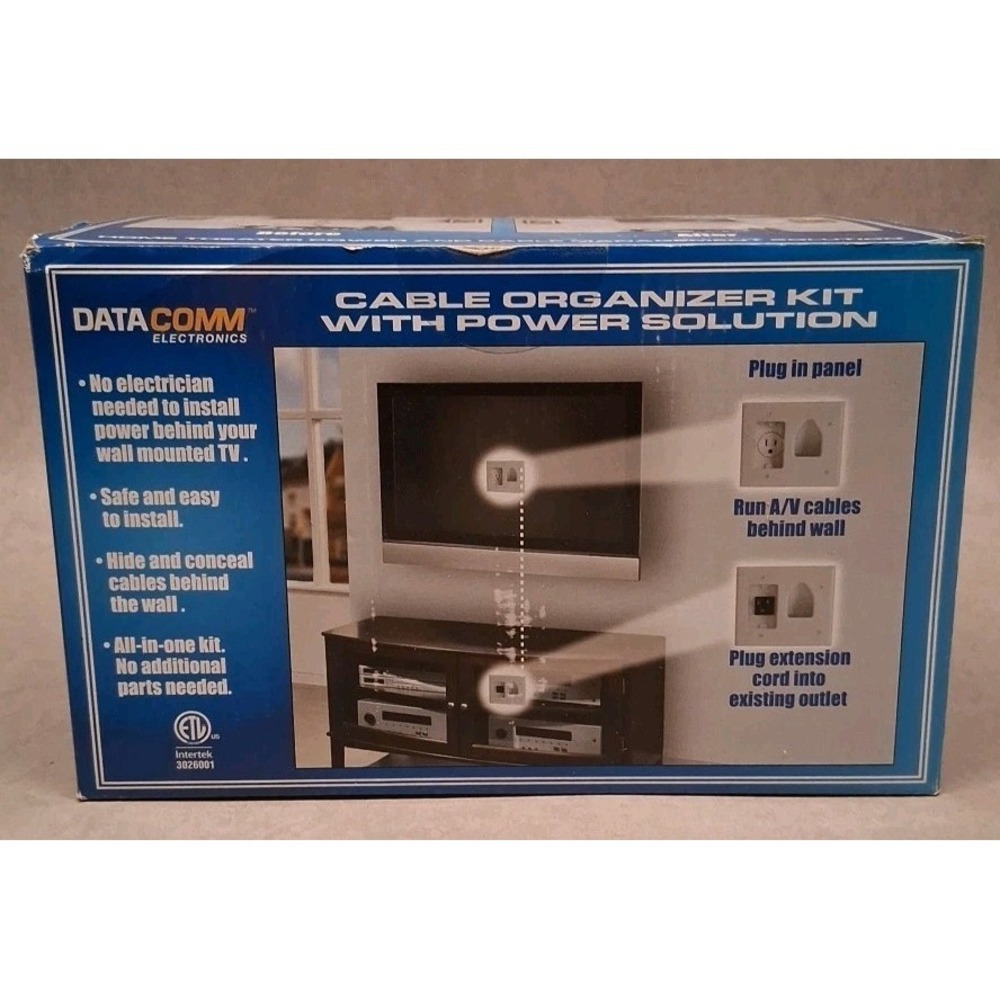 DataComm - Cable Organizer Remodeling Kit with Power Outlet 503323WHKIT